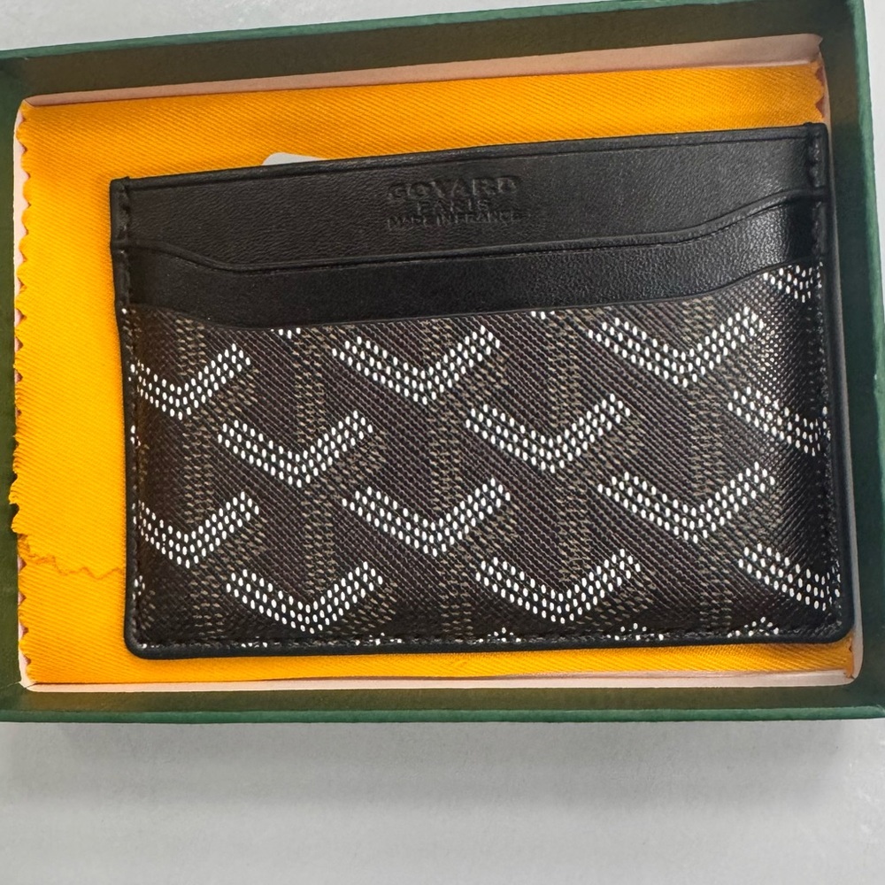 Goyard Black and Brown Key Card Holder with Iconic Pattern - Picture 3 of 5